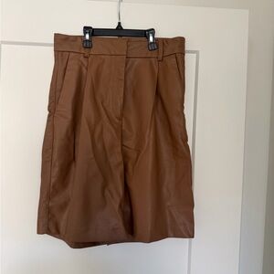 H&M Brown faux Leather Shorts